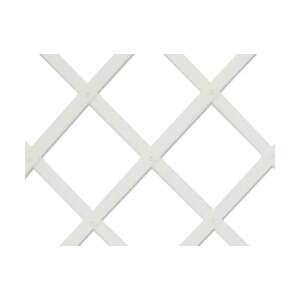 Close-up of Nortene white PVC garden fence panel. - Lattice Panel