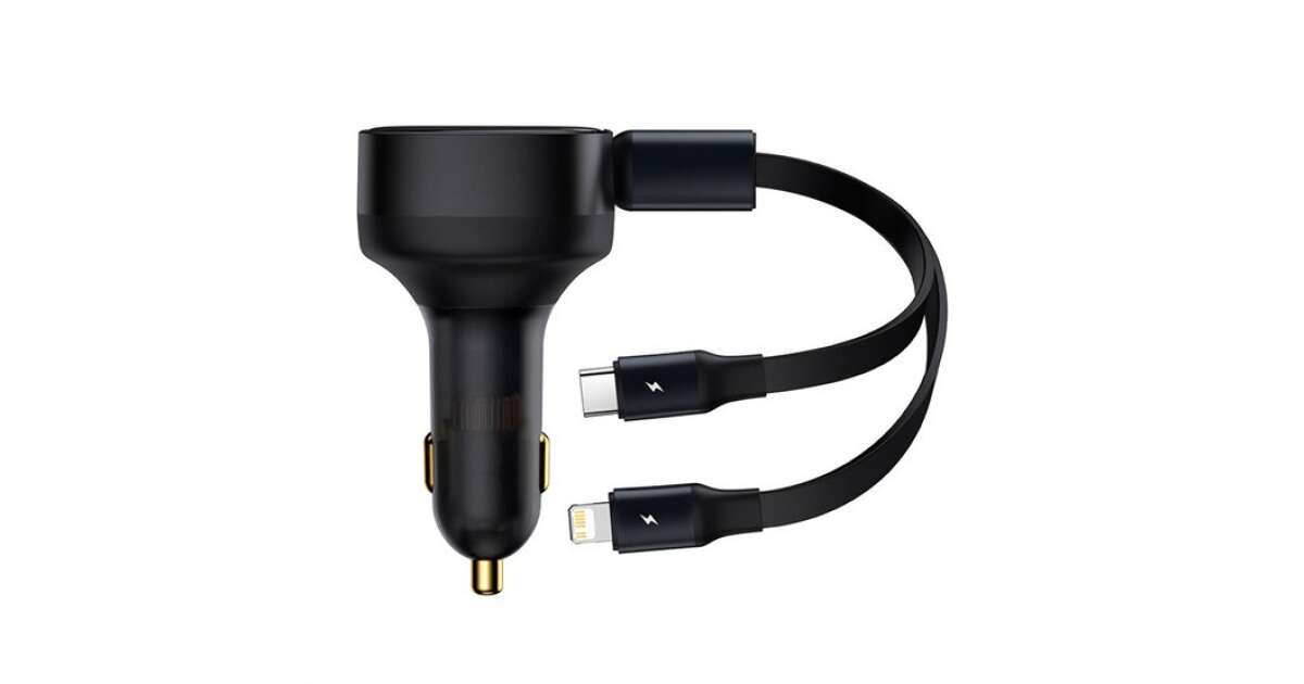 BASEUS Autós GyorsTöltő - Type-C/Lightning Kábellel 63859228