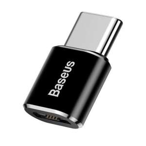 Baseus Micro USB - Type-C adapter, fekete, 2.4A, OTG, adatátvitel és töltés - Baseus