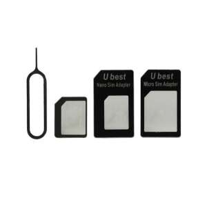NOOSY SIM adapter (Nano SIM kártyát Micro SIM és normál méretű kártyára alakítja át, kártya kiemelő) FEKETE 63860530 