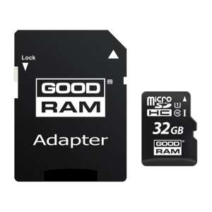 GOODRAM MEMÓRIAKÁRTYA TransFlash 32GB (microSDHC, Class 10, UHS-i 1, M1AA-0320R11 utódja) + SD adapter 63861841 