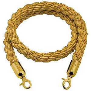 Arany csavart kordonkötél, 160cm, arany karabínerrel, kordonoszlophoz - Jelölés & Figyelmeztetés