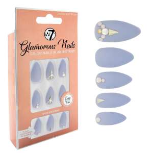W7 Glamorous Nails Lavender Fields Fake Nails, 24 pack, glue and nail file included - W7