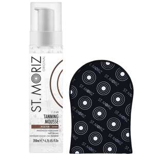 ST. MORIZ Professional Self Tanning Set with Clear Medium-Dark Tanning Mousse and Application Mitt - St. Moriz Tanning cream & oil
