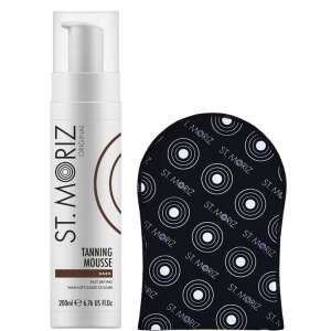 ST. MORIZ professzionális önbarnító szett sötét, gyorsan száradó habbal és barnító kesztyűvel - Barnító krém & olaj