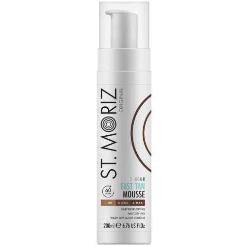 ST. MORIZ Original Fast Tan Mousse, 200 ml, önbarnító hab természetes barnuláshoz 1, 2 vagy 3 óra alatt