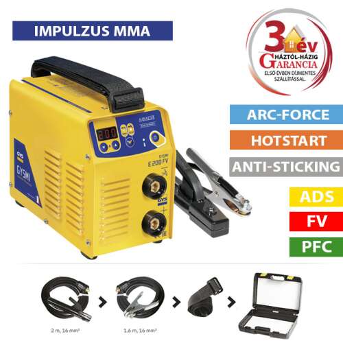 GYSMI E163 hegesztő inverter tartozékokkal, MMA és AWI hegesztőgép