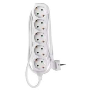 Emos P0521 5-outlet extension cord, 1.5 meters long, white - Extension Cord