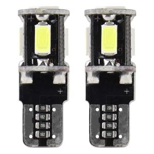 T10 W5W LED Izzó - 5SMD 5730 - Fehér - 2db - AMiO