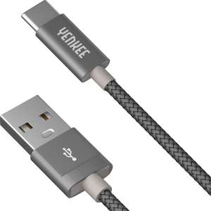 YENKEE YCU 301 GY 1 Meter USB A 2.0 / USB C Typ Kabel 31735402 Ladegeräte, Ladekabel und andere Kabel