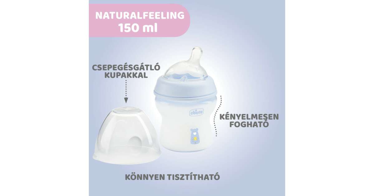 Chicco Natural Feeling Feeding Bottle (Blue) 330 Ml