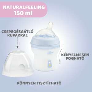 Chicco NaturalFeeling 150 ml cumisüveg újszülöttkorra normál folyású 63907663 Chicco Cumisüvegek