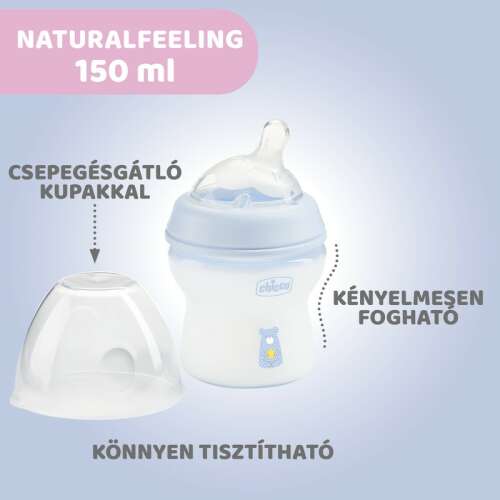 Biberon Chicco NaturalFeeling 150 ml pentru nou-născuți cu debit normal