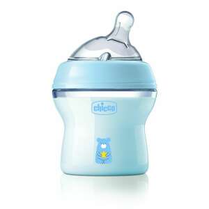 Chicco NaturalFeeling 150 ml Babyflasche mit blau-weißem Design und Bärenmotiv - Füttern
