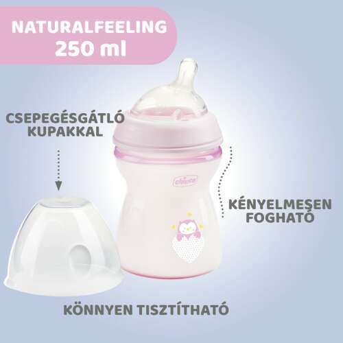 Chicco NaturalFeeling 250 ml cumisüveg közepes folyású