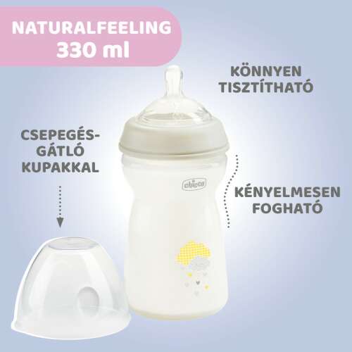 Chicco NaturalFeeling 330 ml plastová fľaša so vzorom unisex