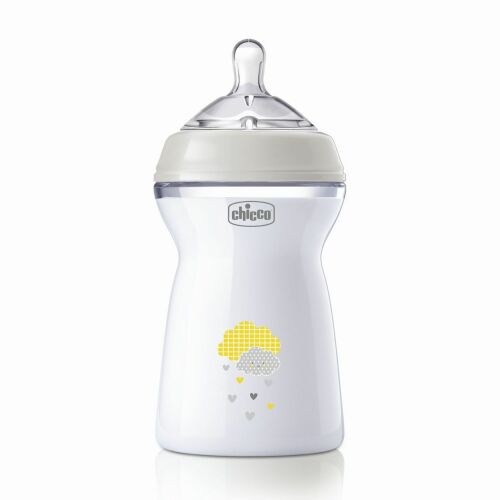 Chicco NaturalFeeling 330ml baby bottle with cloud and heart design