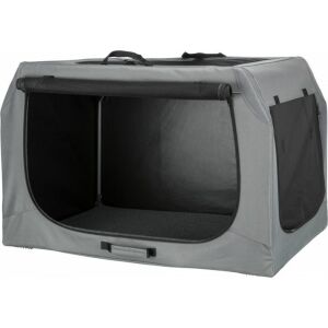 Trixie M-L méretű hordozható kutyakennel szürke színben, tökéletes autóba és otthonra. Könnyen összeszerelhető és hordozható. - Hordozó, autós box kisállatoknak
