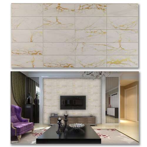 3D PVC falpanel Tile Marble Fusion kollázs felhasználási példával