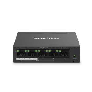 MERCURY 5-Port Gigabit Desktop Switch z 4-Port PoE+ MS105GP, widok z przodu - Mercusys