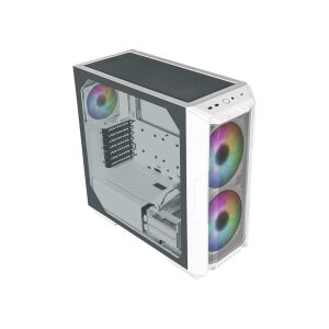 Cooler Master HAF 500 White PC Case, Mid-Tower ATX, ARGB Fans - Computer Case