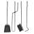 Kaminer PK008 5-in-1 Fireplace Tool Set with Stand, Black, tools spread out
