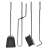Kaminer PK008 fireplace tools: shovel, tongs, brush, poker