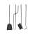 Kaminer PK008 5-in-1 Fireplace Tool Set with Stand, Black, tools spread out