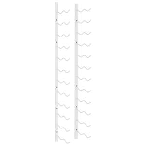 Fehér fém falra szerelhető bortartó állvány 24 palacknak - Borospalack tartó