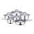 Renberg RB-2017 12-piece stainless steel cookware set with glass lids