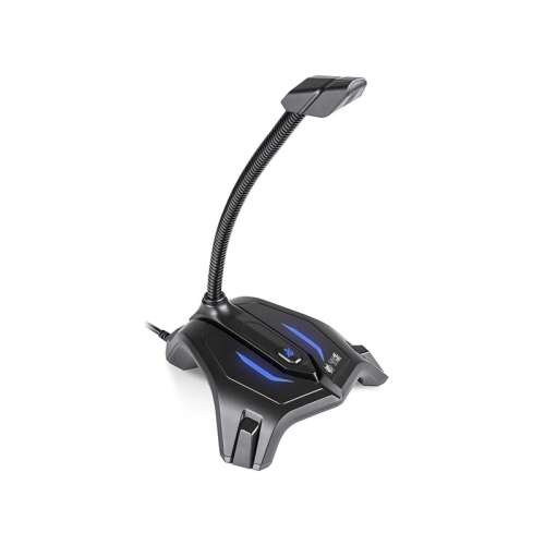 Mikrofon Tracer GameZone Gamer LED USB, čierny, s modrým LED osvetlením