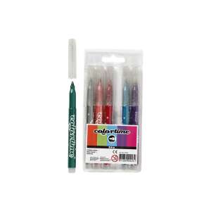 Colortime csillámos filctollak, 6 db-os csomag, többféle színben, gyorsan száradó, nem mérgező, vízbázisú tintával, tökéletes kézműveskedéshez, iskolai projektekhez és még sok máshoz - Filctoll