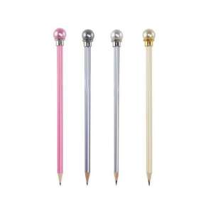 Satz mit 4 Perlen-Stiften in den Farben Rosa, Silber, Perlmutt und Gold - Graphitstifte