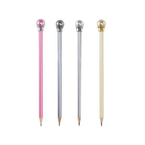 Satz mit 4 Perlen-Stiften in den Farben Rosa, Silber, Perlmutt und Gold