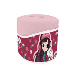 Must dupla lyukú ceruzahegyező lányos virágos mintával - Luna