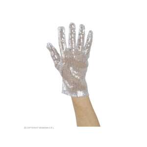 Wiemann ezüst flitteres kesztyű jelmezekhez - Widmann