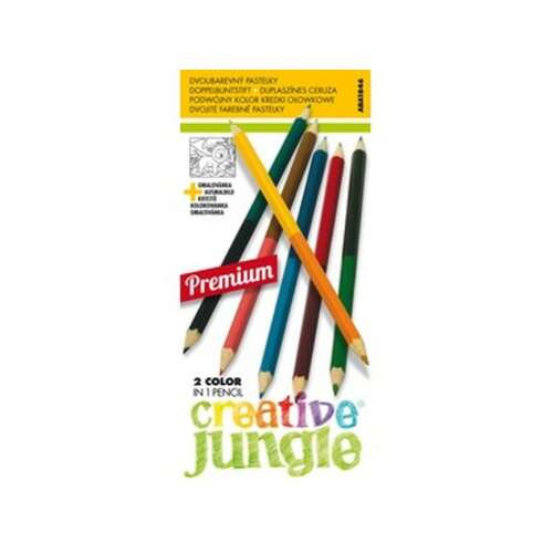 Creative Jungle Premium 2 Color in 1 Pencil, 12 pack of double-ended colored pencils