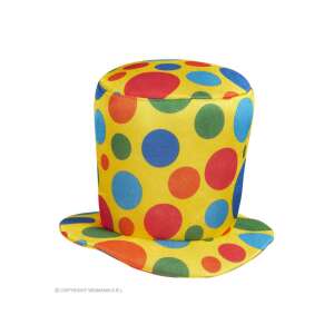 Wiemann Bohóc Cilinder, Sárga Pöttyös Jelmez Kalap - Widmann