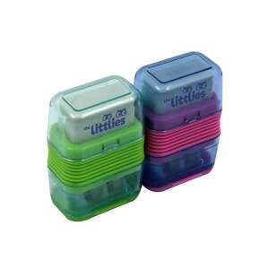 The Littlies 2 lyukú hegyező radírral, zöld és kék színben - Luna