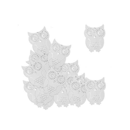 Dekorációs figura (18db-os, fehér, kicsi bagoly)