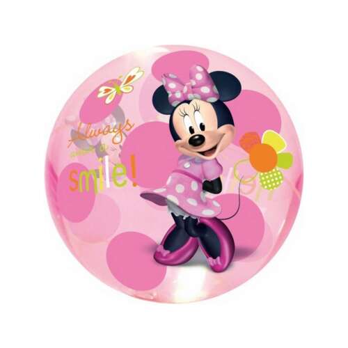Minnie Mouse pattogó labda, 10 cm, rózsaszín, pöttyös és virágos mintával
