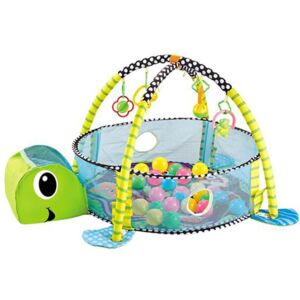 Schildkrötenförmiges 3-in-1-Bällebad für Babys mit Hängespielzeug, das einen sicheren und unterhaltsamen Spielbereich für Säuglinge und Kleinkinder bietet. - Bällebäder