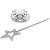 Butterfly princess crown and star wand, silver with pink and green gems, kids costume accessory