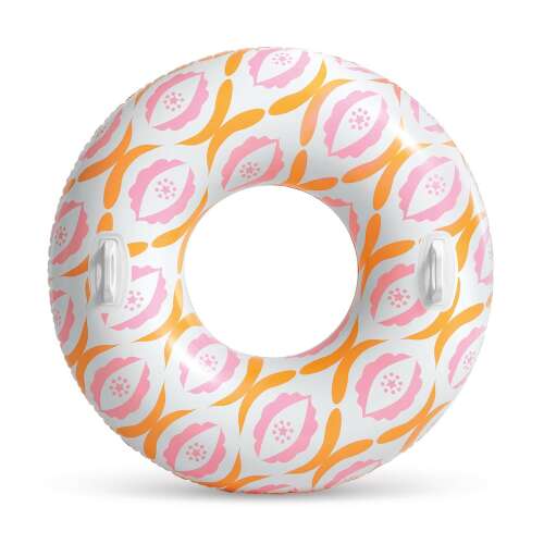 Intex 114cm gemustertes aufblasbarer Schwimmring, rosa und orangefarbenes Design