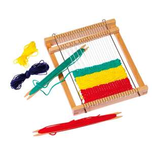 Drewniany krosno tkacki z przędza i igłami, zestaw do tkania dla dzieci - Gra na instrumencie muzycznym, Deska kreślarska, tablica do pisania, Zestaw artykułów piśmiennych, Kreatywna zabawa, Deska kreślarska i Filctoll