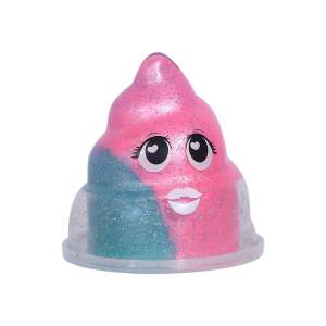Puuupsi Poop Slime Unicorn în borcan, slime cu sclipici roz și albastru cu o față de unicorn - Slime
