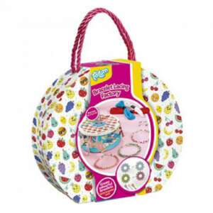 Forum Bracelet Lacing Factory, a craft kit for making bracelets with colorful string and beads, comes in a cute fruit-themed box - Totum