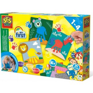 SES Creative Set za slikanje prstima sa životinjama za djecu - Sadrži boje, kartice i naljepnice za stvaranje umjetnosti otisaka ruku životinja - SES Creative