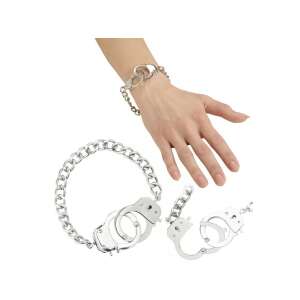 Silver handcuff bracelet, costume accessory - Dressing Accessory