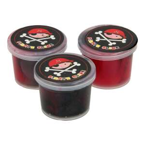 Pirate Slime, 3 pack, red, black, purple slime in containers with pirate logo - Slime